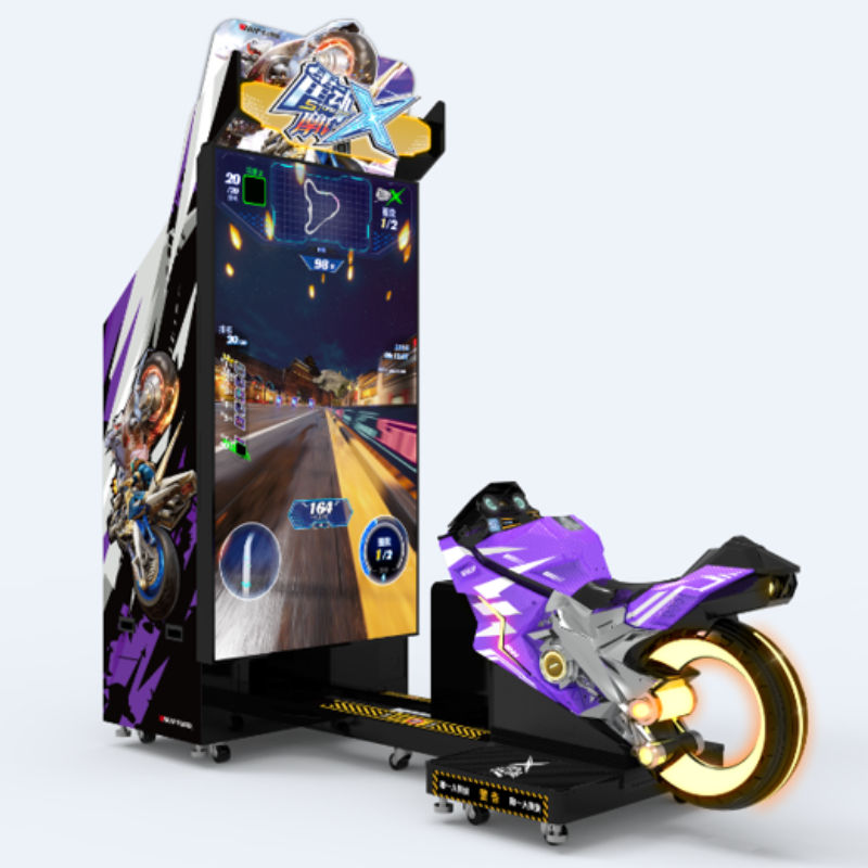 purple arcade motorcycle