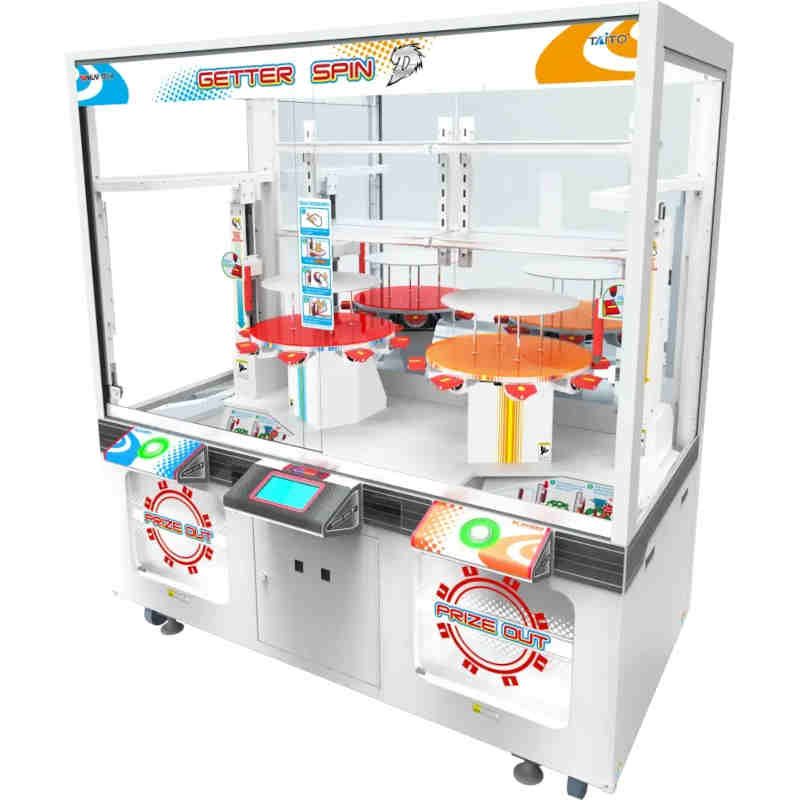 getterspin-getter-spin-hero 2 player arcade prize game with rotating shelving